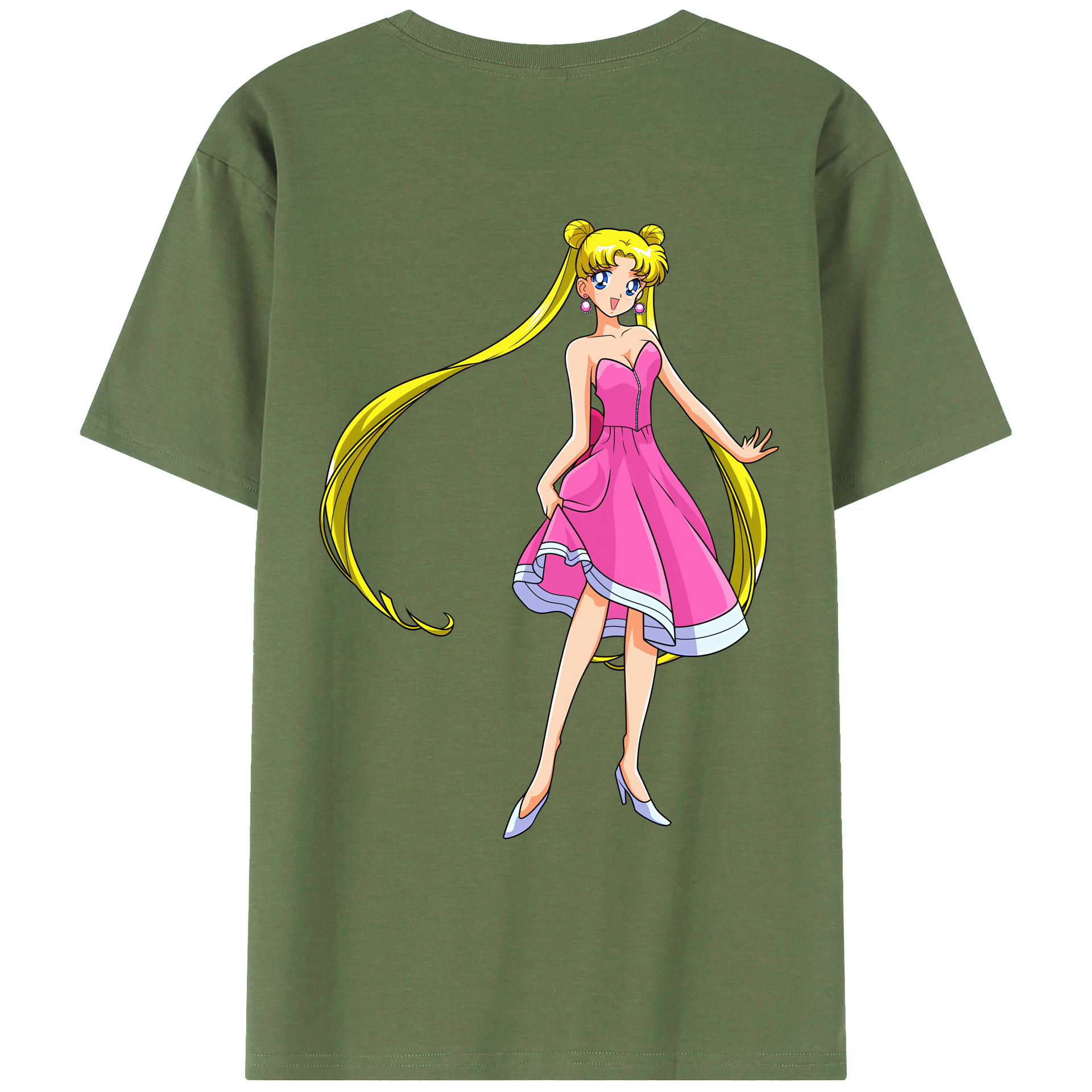 （画像用） 美少女戦士セーラームーン 愛野 美奈子 あいの みなこ Sailor Moon Aino Minako 綿100％ メンズ半袖Tシャツ（バックプリント） 通気性